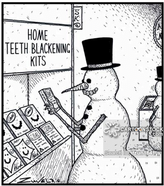 snowman teeth blackening cartoon
